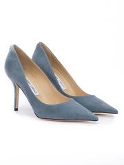 Jimmy Choo Szürke Kék Zamatos Agnes Pumps
