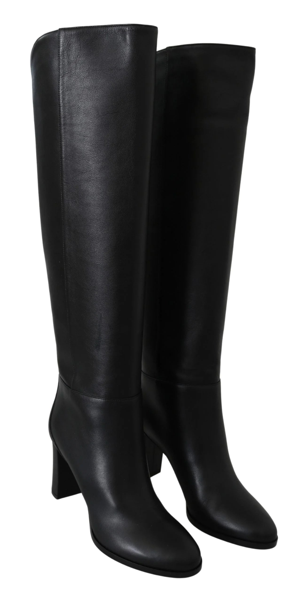 Jimmy Choo Elegant Black Calf Leather Heeled Boots - EU37/US6.5 - Boots