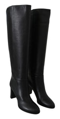 Jimmy Choo Elegant Black Calf Leather Heeled Boots - EU37/US6.5 - Boots