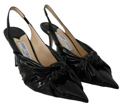 Jimmy Choo Elegant Black Leather Pointed Toe Pumps - Heels