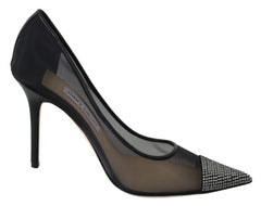 Jimmy Choo Elegant Black Mesh Crystal Pumps - EU36/US6 - Heels