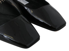 Jimmy Choo Elegant Black Patent Flats with Crystal Accent - Flats