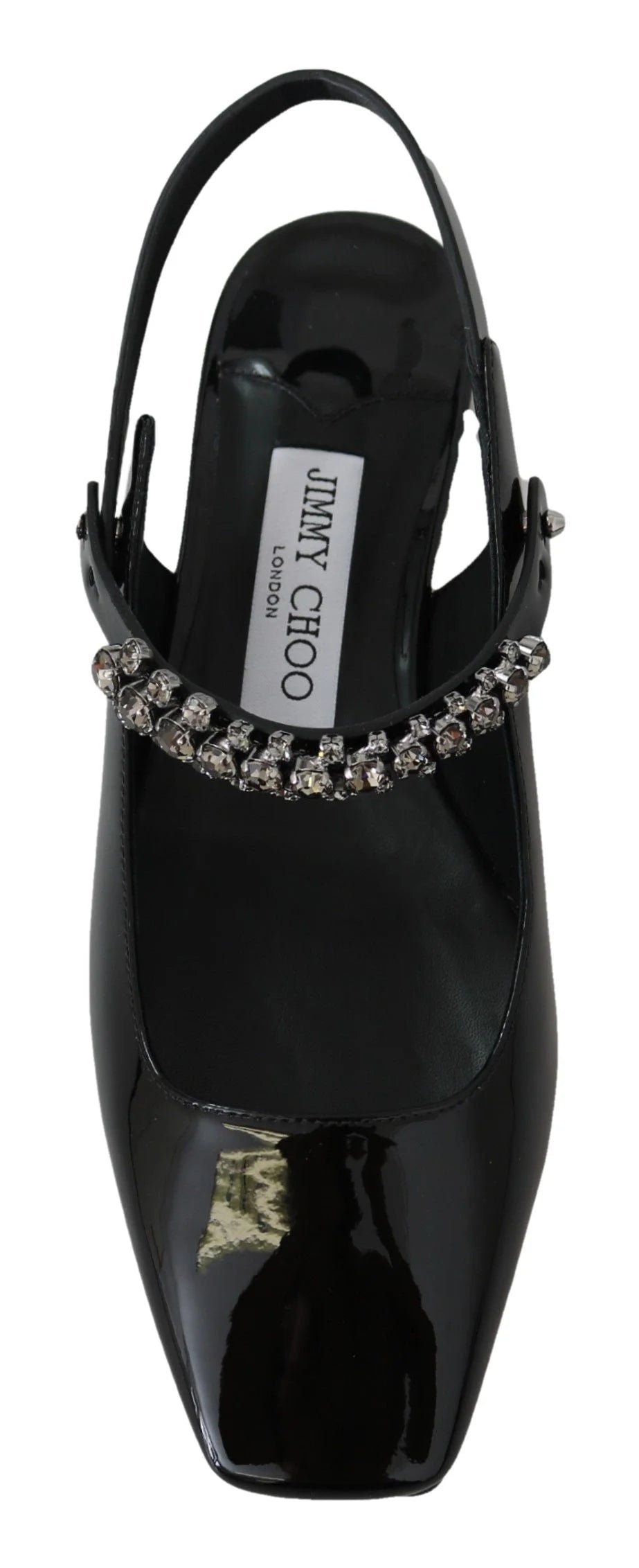 Jimmy Choo Elegant Black Patent Flats with Crystal Accent - Flats