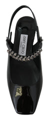 Jimmy Choo Elegant Black Patent Flats with Crystal Accent - Flats