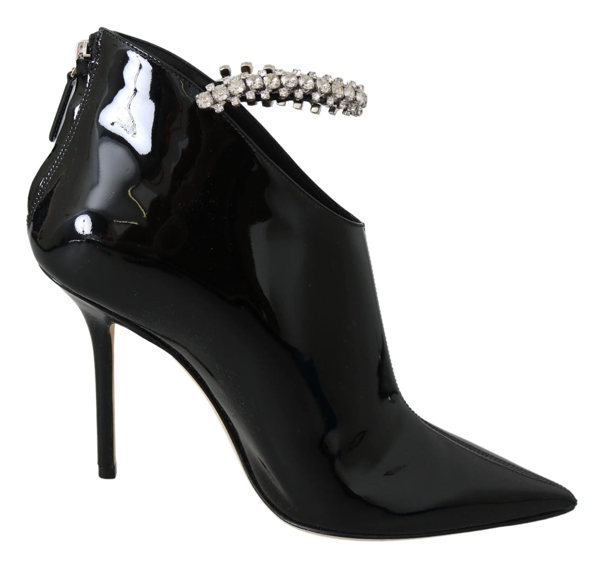 Jimmy Choo Elegant Black Patent Heeled Boots - Boots