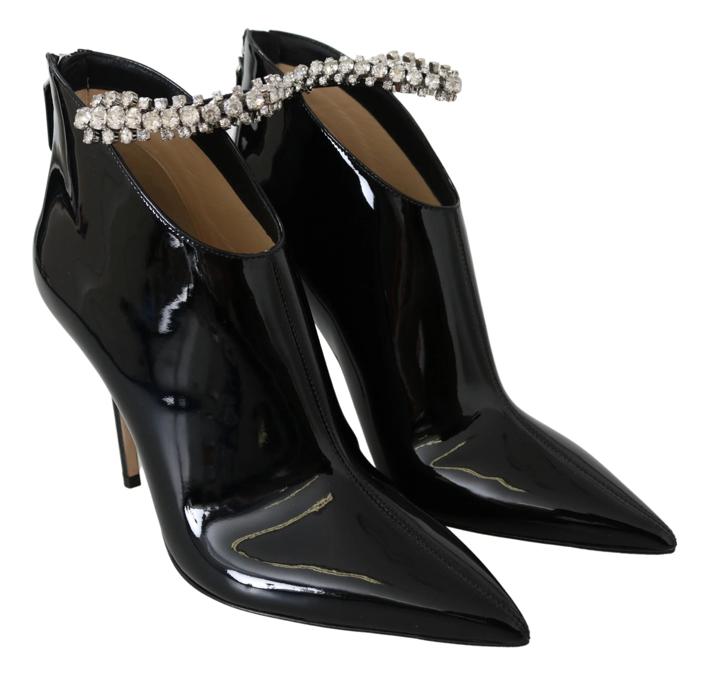 Jimmy Choo Elegant Black Patent Heeled Boots - Boots