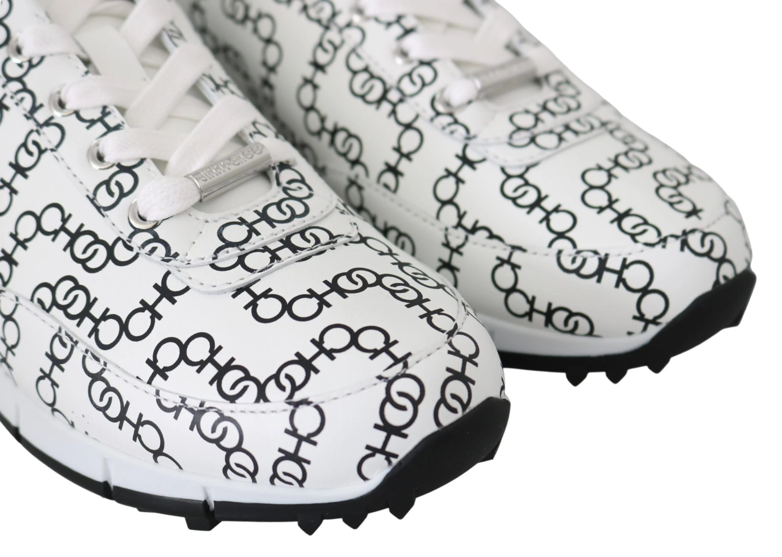 Jimmy Choo Elegant Monochrome Leather Sneakers - EU35/US5 - Sneakers