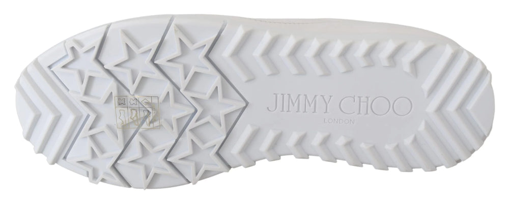 Jimmy Choo Elegant White Leather Sneakers - Sneakers