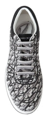 Jimmy Choo Glittering Slip-On Sneakers - Silver and Black - EU39/US9 - Sneakers