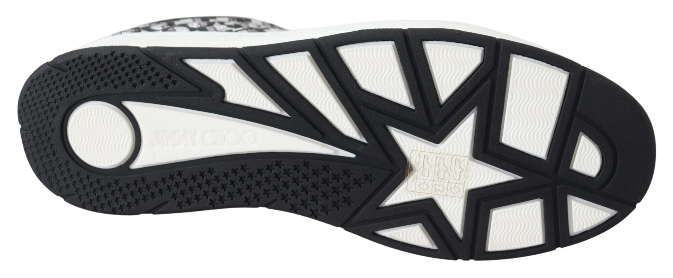 Jimmy Choo Glittering Slip-On Sneakers - Silver and Black - EU39/US9 - Sneakers