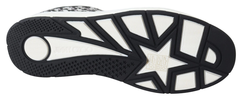 Jimmy Choo Glittering Slip-On Sneakers - Silver and Black - EU39/US9 - Sneakers