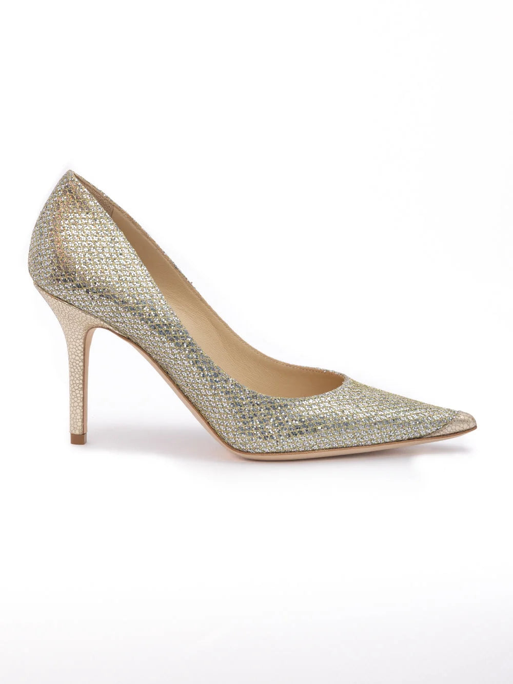 Jimmy Choo Zlaté pumpse Agnes s třpytivou látkou