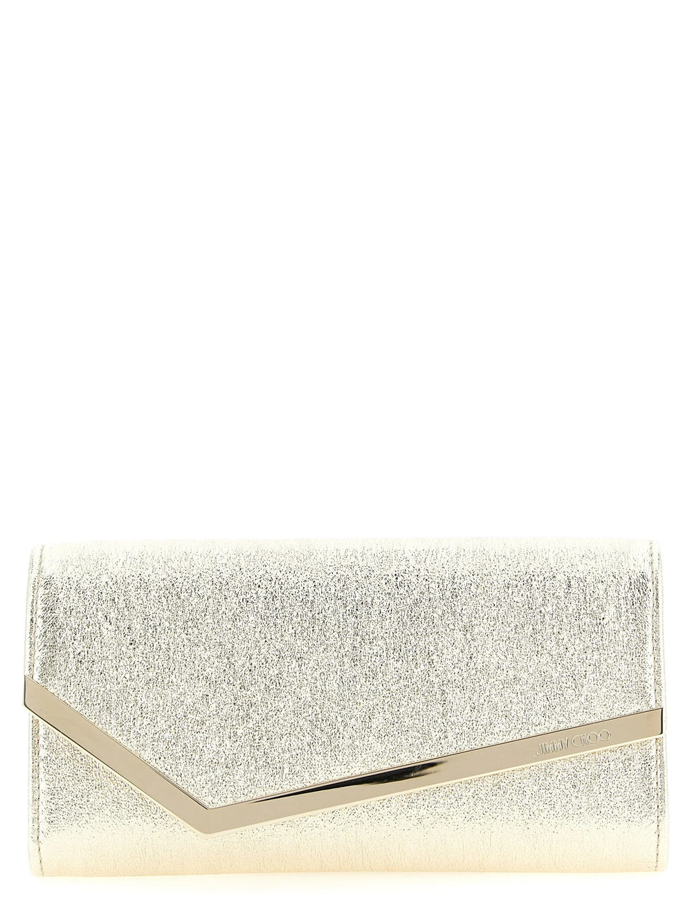 Jimmy Choo Gold Lamb Leather Clutch Bag