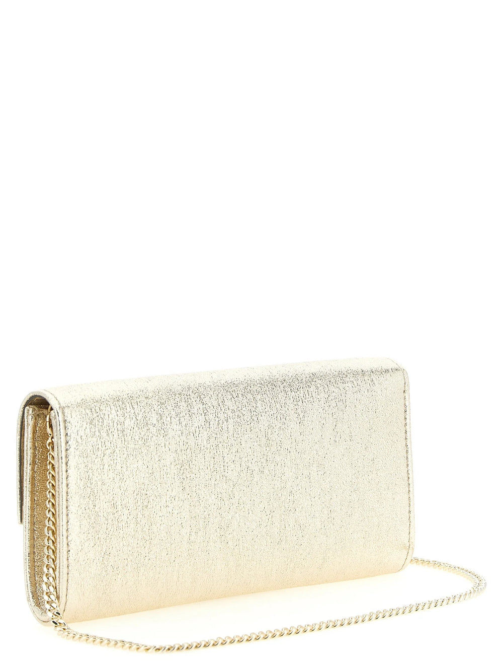 Jimmy Choo Gold Lamb Leather Clutch Bag