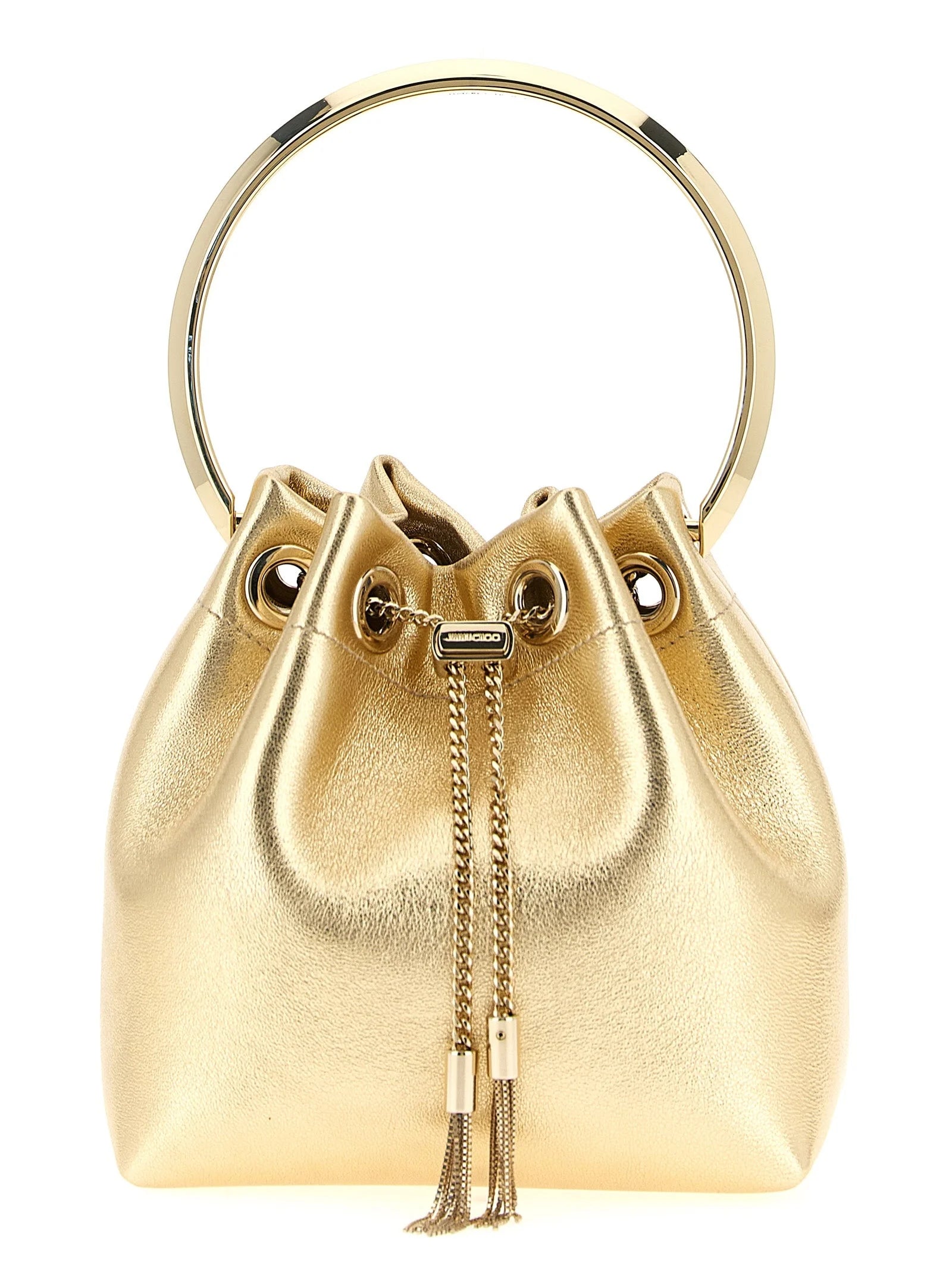 Jimmy Choo Gold Lamb Leather Handbag