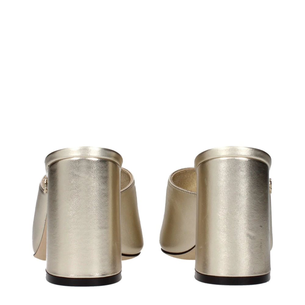 Jimmy Choo Gold Leather Platforms