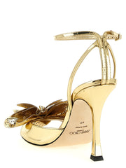 Jimmy Choo Gold Leather Stiletto Heel Sandals - EU36/US6