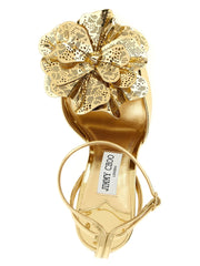 Jimmy Choo Gold Leather Stiletto Heel Sandals - EU36/US6