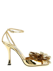 Jimmy Choo Gold Leather Stiletto Heel Sandals - EU36/US6