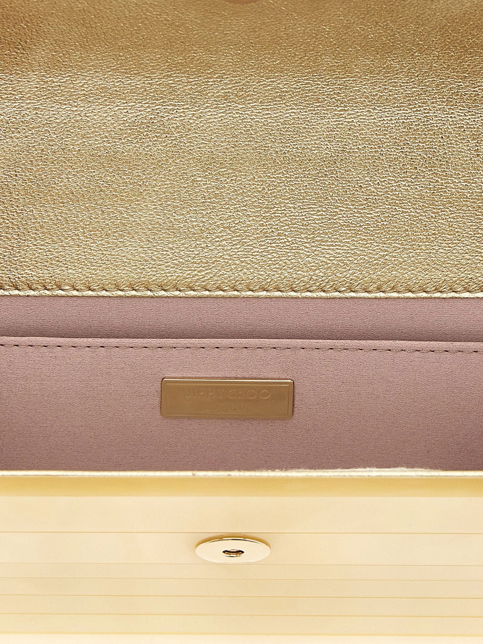 Jimmy Choo Gold Viscose Clutch Bag