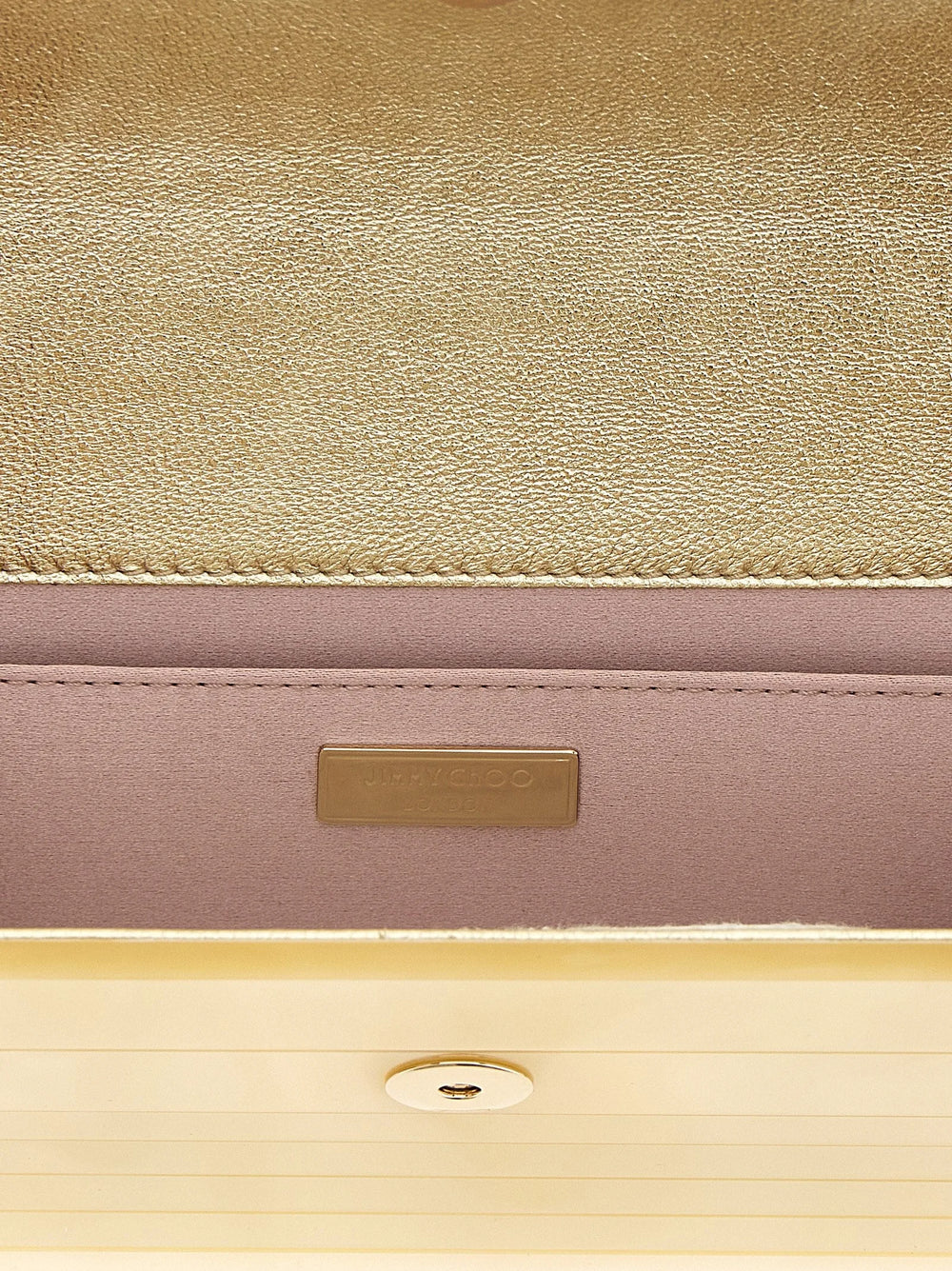 Jimmy Choo Gold Viscose Clutch Bag