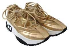 Jimmy Choo Golden Glamour Mesh Leather Sneakers - EU36/US6 - Sneakers