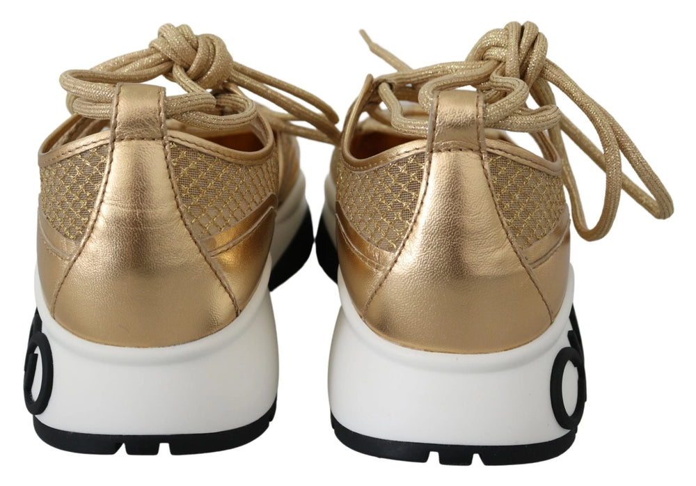 Jimmy Choo Golden Glamour Mesh Leather Sneakers - EU36/US6 - Sneakers