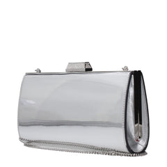 Sac à main pochette en cuir gris Jimmy Choo