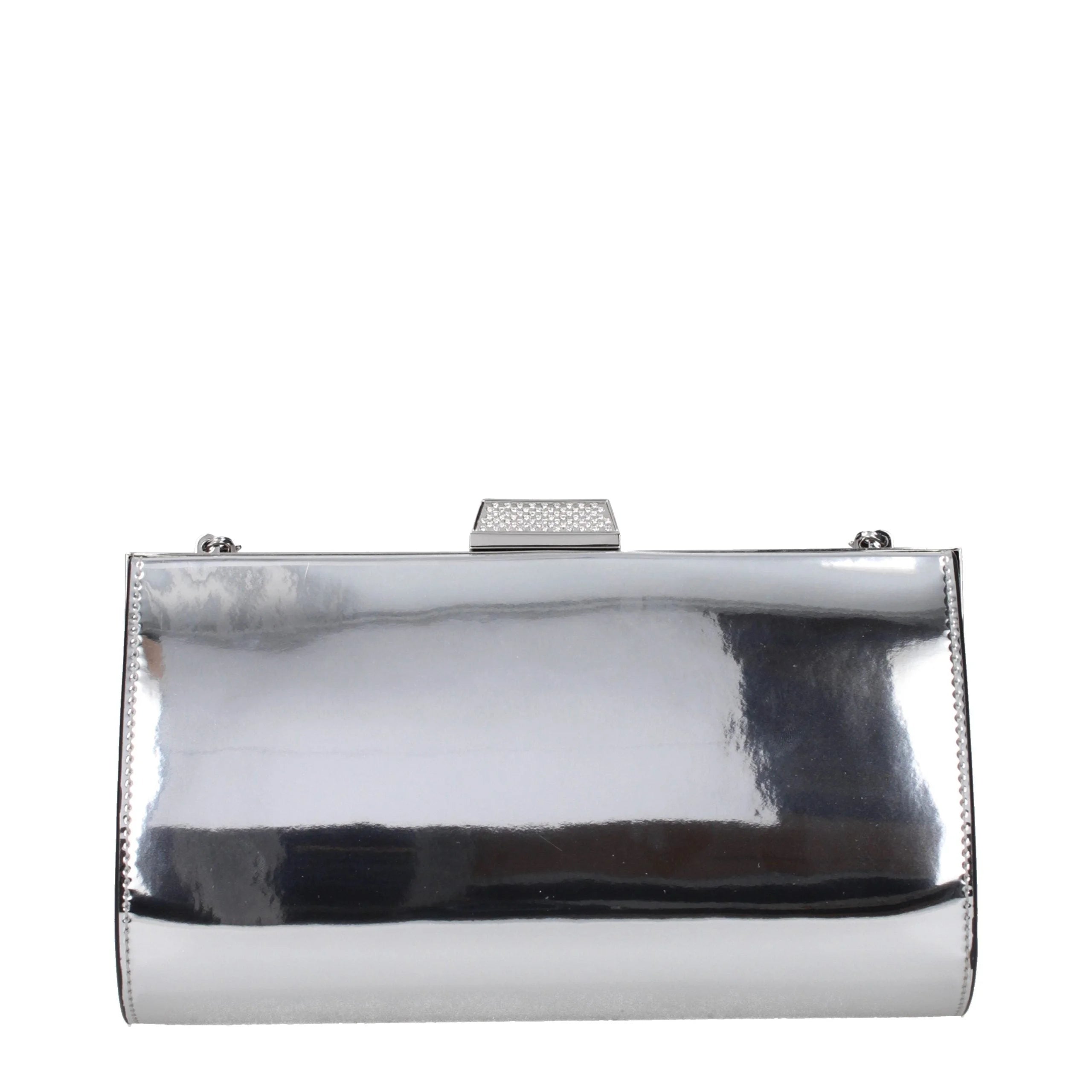 Sac à main pochette en cuir gris Jimmy Choo