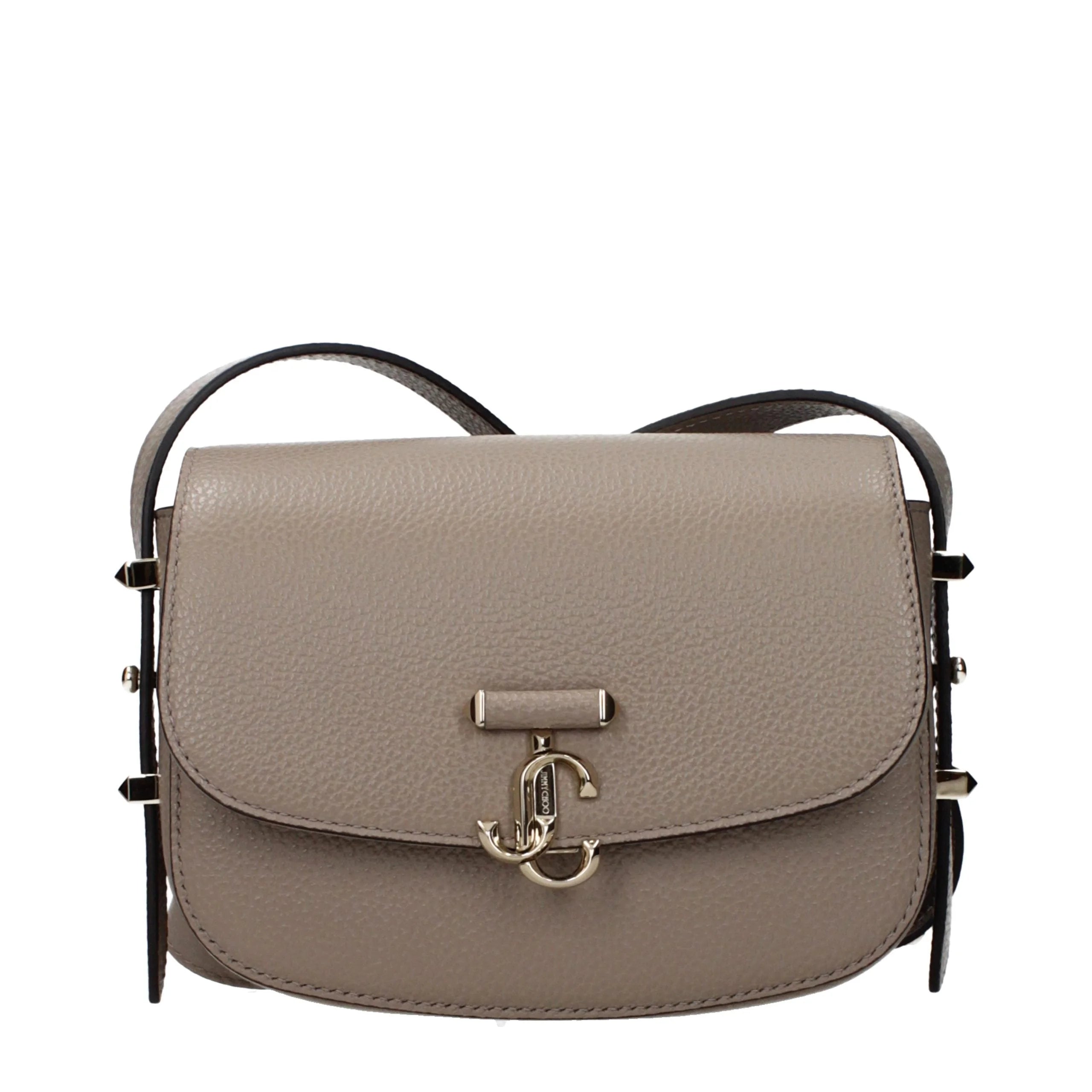 Bolsa de corpo cruzado de couro cinzento Jimmy Choo