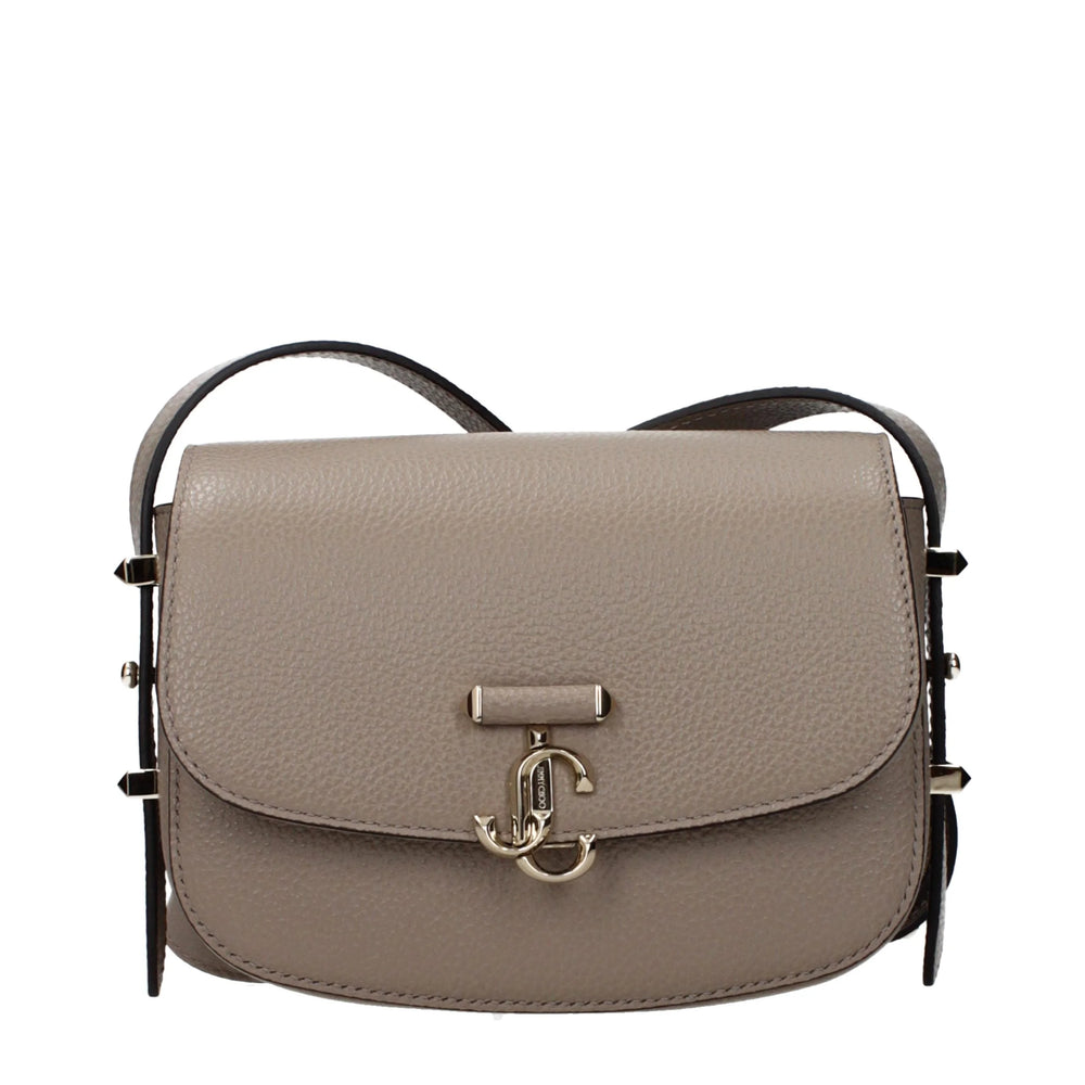 Bolsa de corpo cruzado de couro cinzento Jimmy Choo