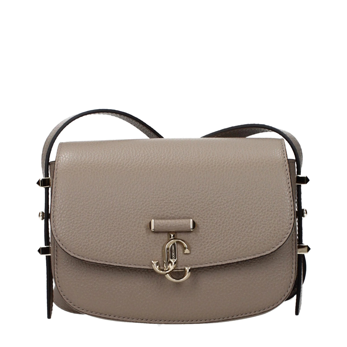 Bolsa de corpo cruzado de couro cinzento Jimmy Choo