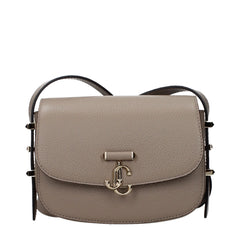 Bolsa de corpo cruzado de couro cinzento Jimmy Choo
