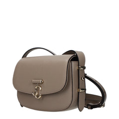 Bolsa de corpo cruzado de couro cinzento Jimmy Choo