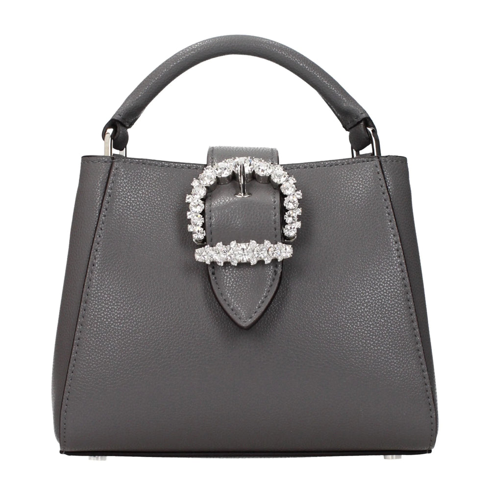 Jimmy Choo Gray Leather Handbag Structured Top Handle – AmeOro
