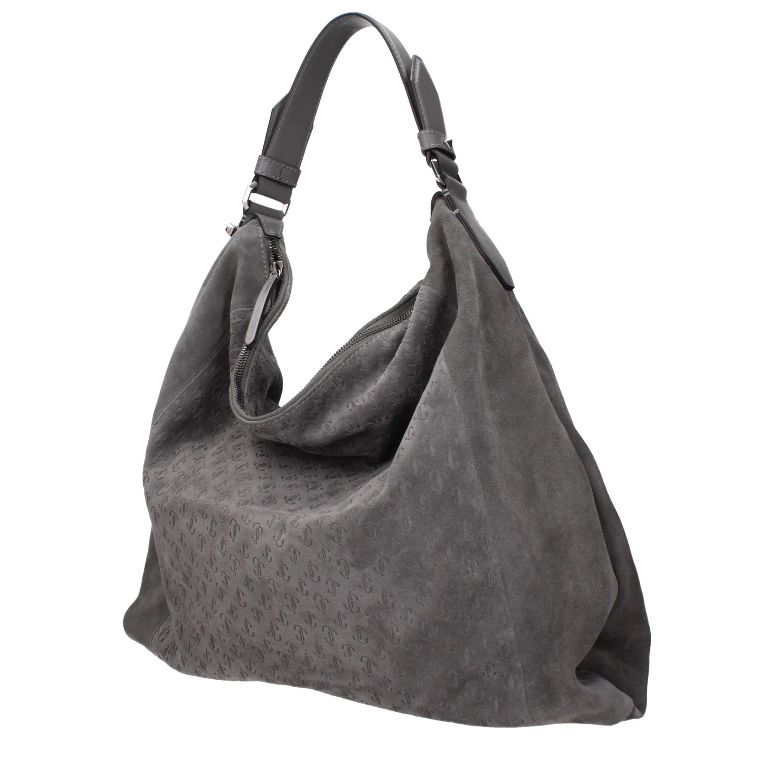 Jimmy Choo Gray Leather Shoulder Bag
