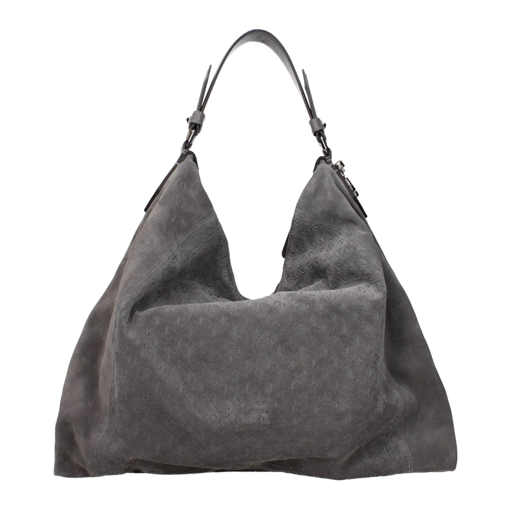 Jimmy Choo Gray Leather Shoulder Bag