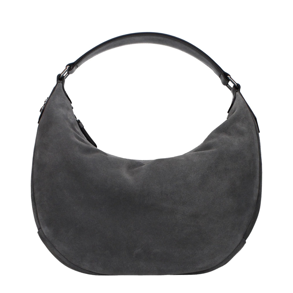 Jimmy Choo Gray Leather Shoulder Bag