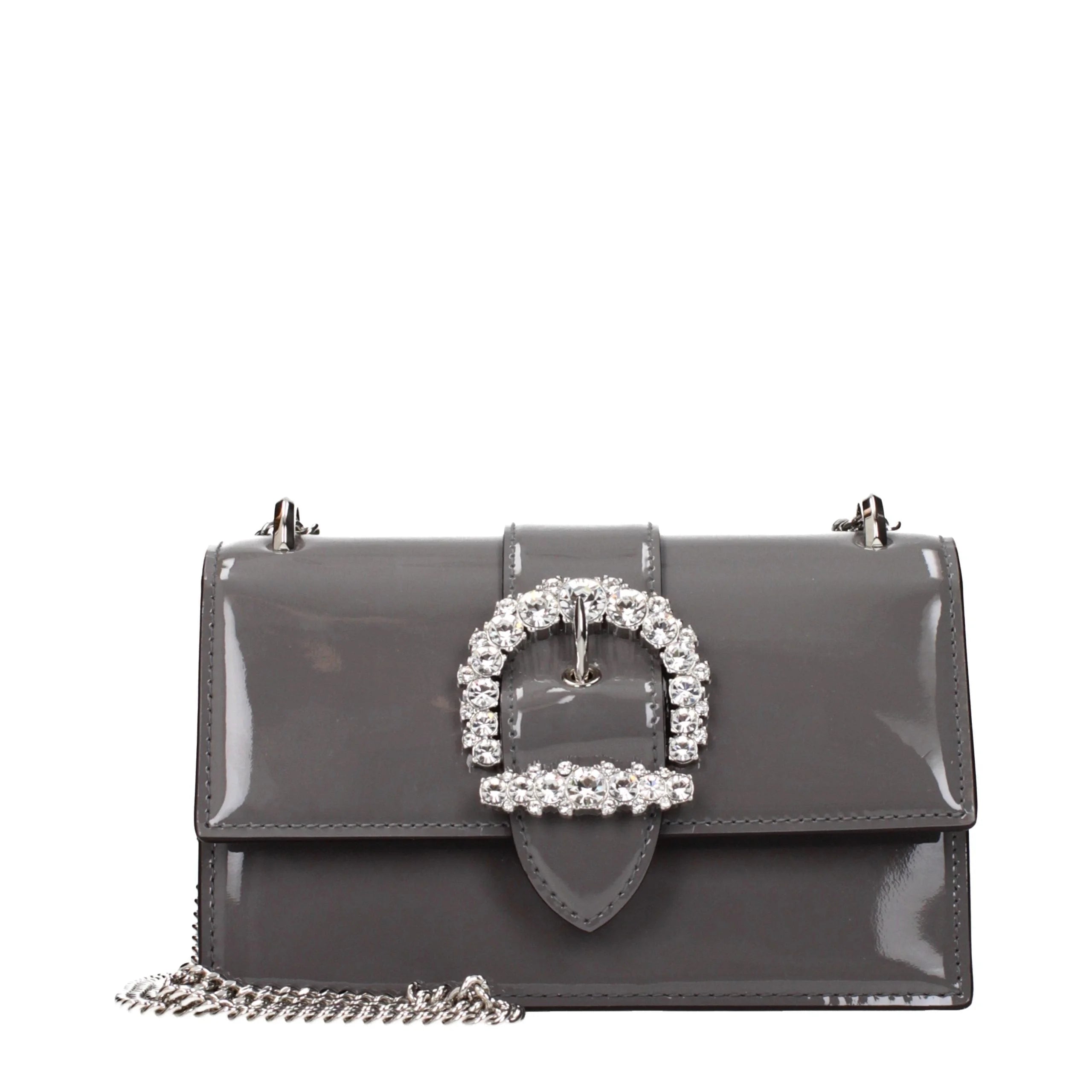 Jimmy Choo Gray Leather Shoulder Bag