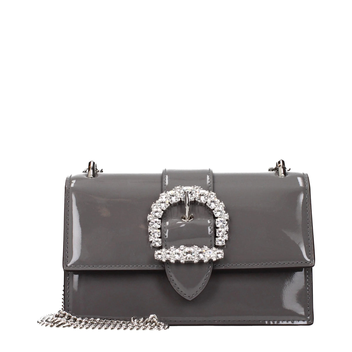 Jimmy Choo Gray Leather Shoulder Bag