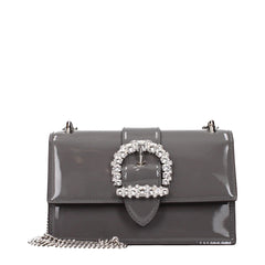 Jimmy Choo Gray Leather Shoulder Bag