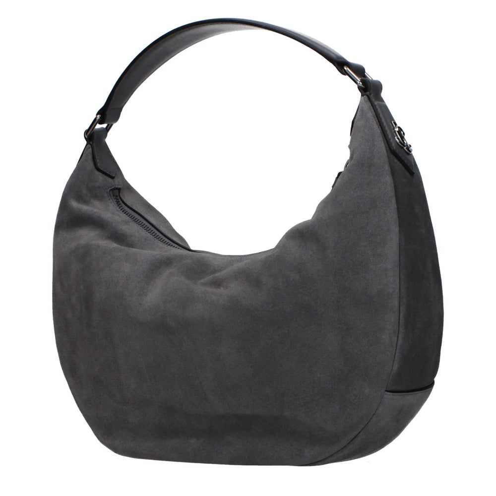 Jimmy Choo Gray Leather Shoulder Bag