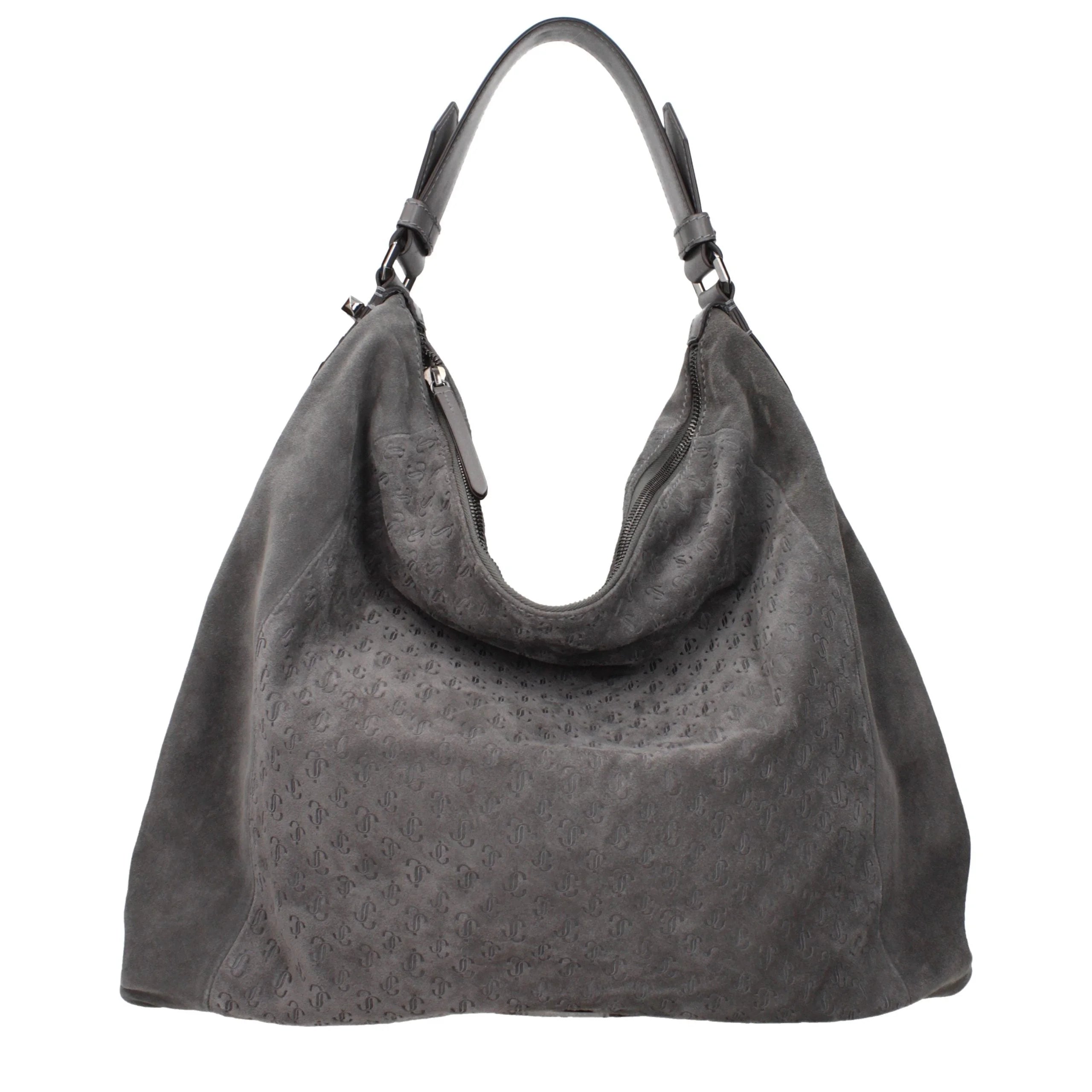 Jimmy Choo Gray Leather Shoulder Bag