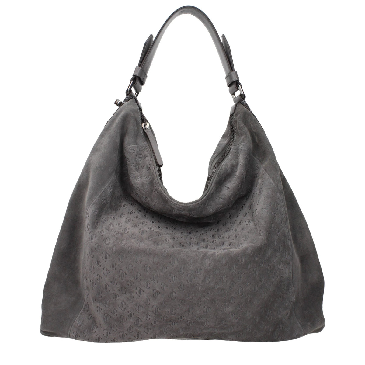 Jimmy Choo Gray Leather Shoulder Bag