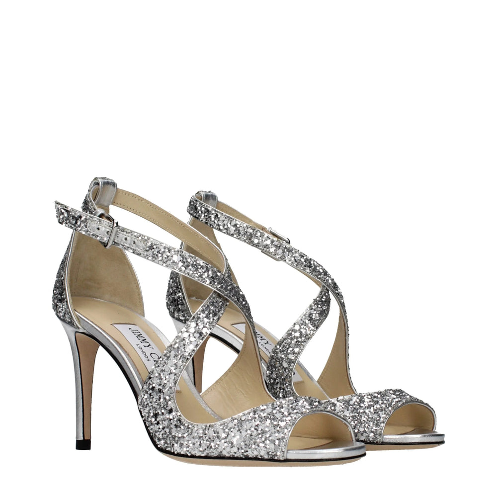 Jimmy Choo Gray Plastic Strap-On Sandals - EU36/US6
