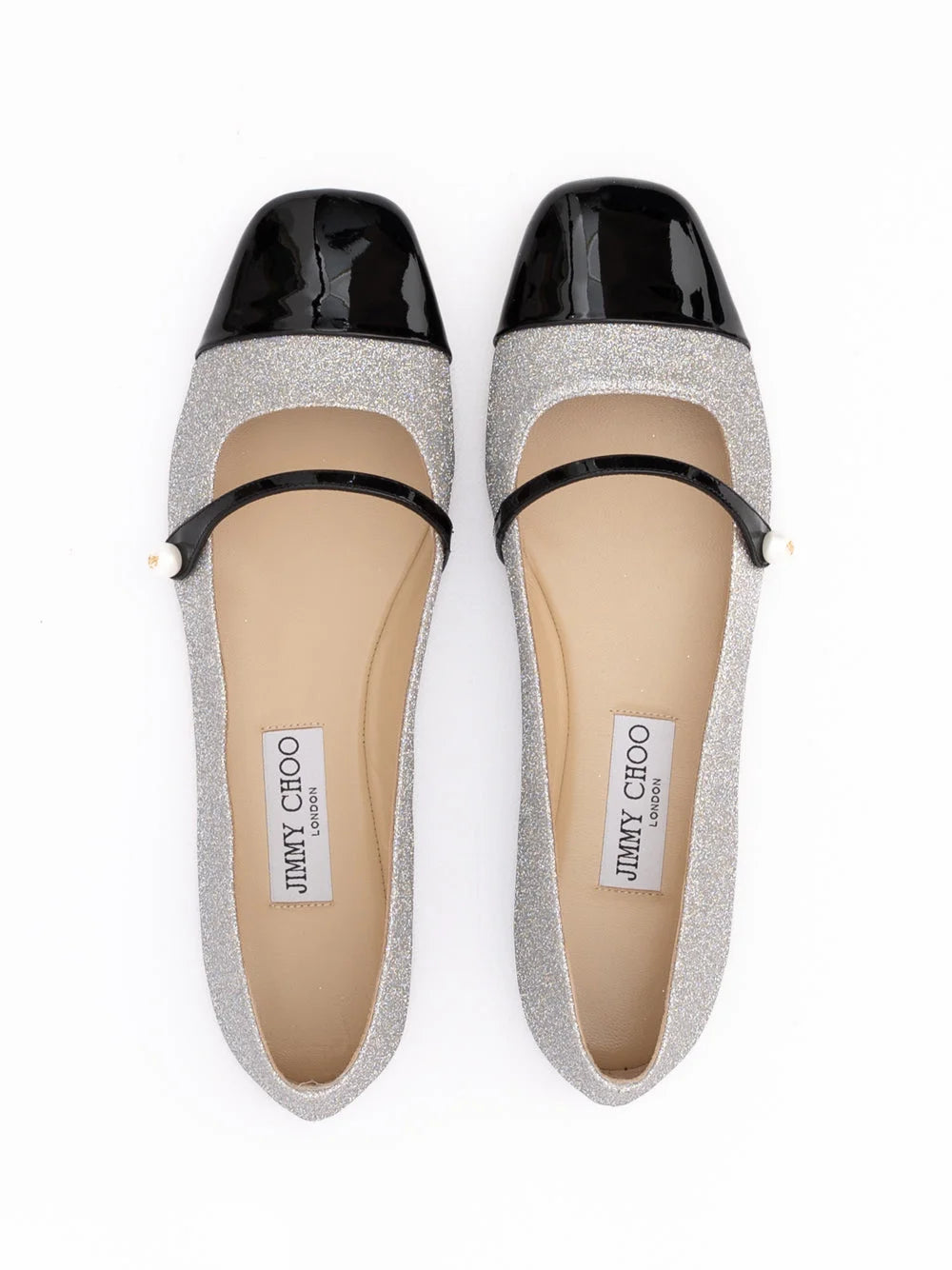 Jimmy Choo grå fin glitters flats Elisa
