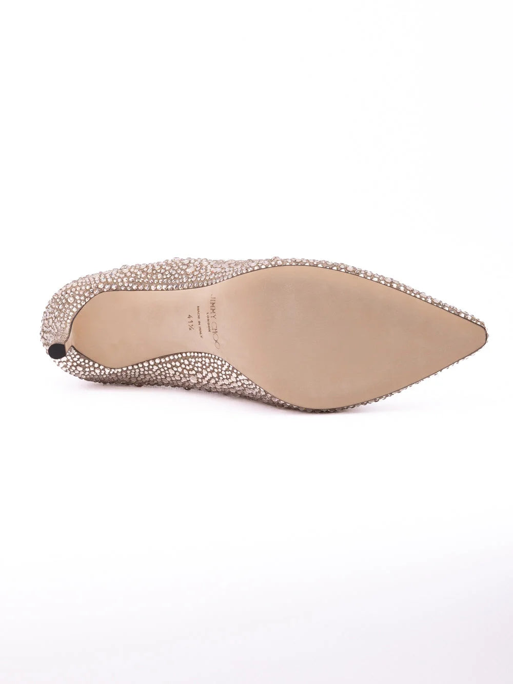 Jimmy Choo Zlatavě medové pumpse Romy 85 s krystaly z hedvábné semiše