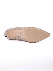 Jimmy Choo Zlatavě medové pumpse Romy 85 s krystaly z hedvábné semiše