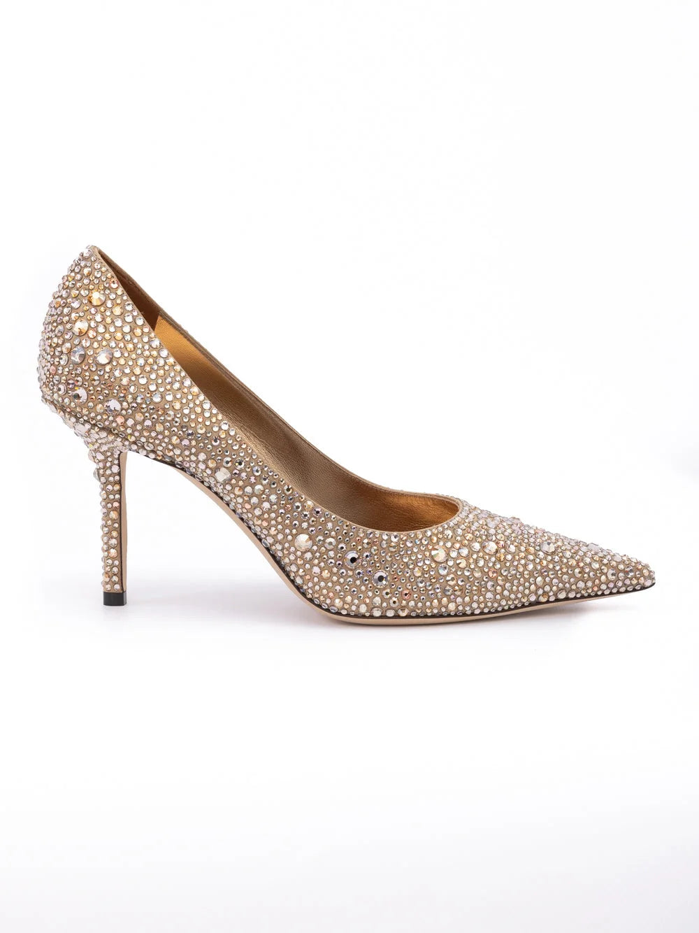 Jimmy Choo világos bronz kristály Love 85 pumpszandál