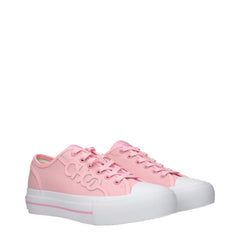 Jimmy Choo Różowe Tkaninowe Niskie Trampki